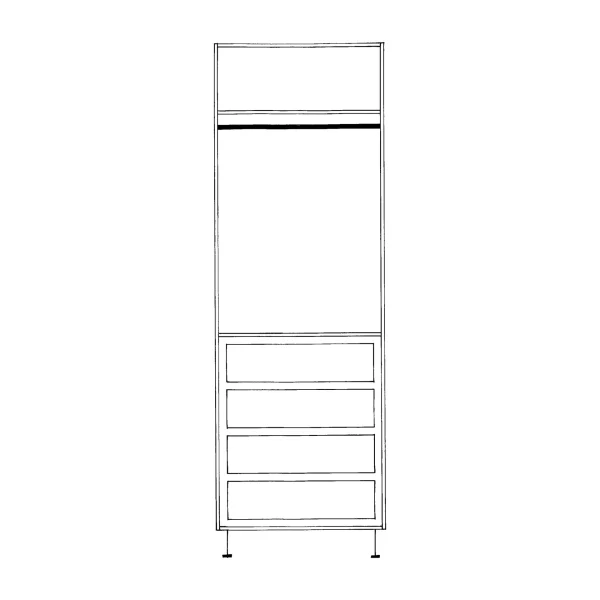 Wardrobe Double Door with Single Hanging and Drawers
