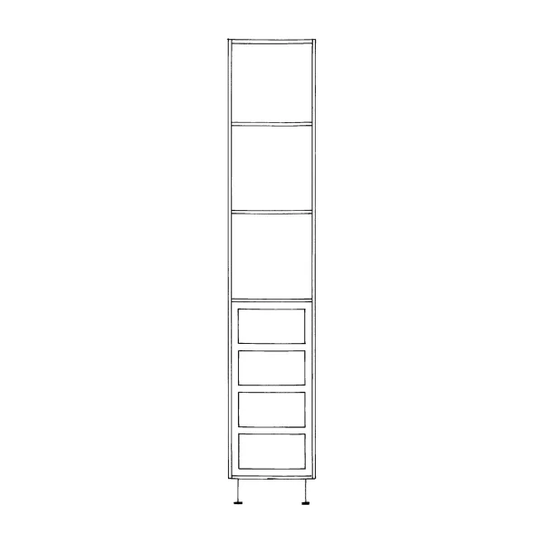 Wardrobe Single Door Lefthand Hung with Shelves and Drawers