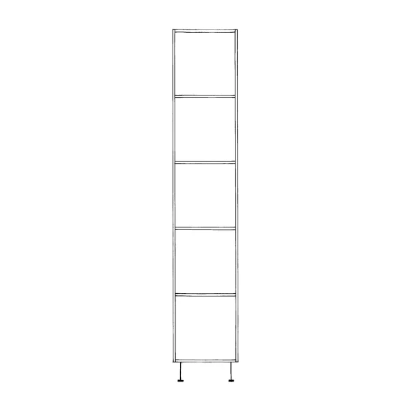 Wardrobe Single Door Righthand Hung with Shelves