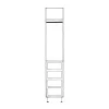 Wardrobe Single Door Lefthand Hung with Single Hanging and Drawers